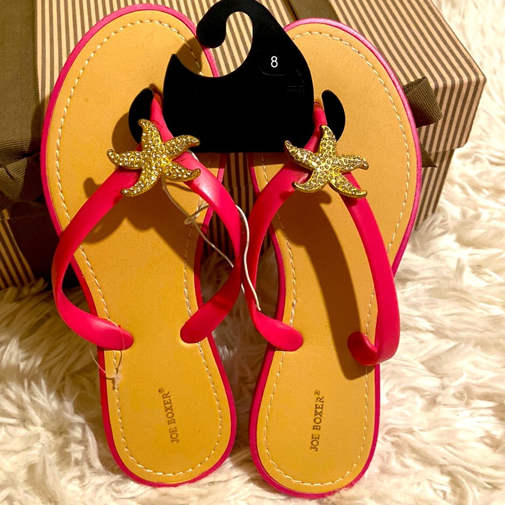 JOE BOXER Starfish Red Flip Flops